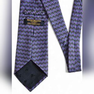 Brooks Brothers 4" Makers Silk Neck Tie Violet and Black Abstract Print EUC
